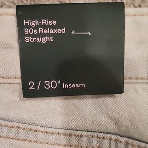 Wild Fable High-rise '90s Relaxed Straight Light Distressed Jeans Size 2/30 NWT